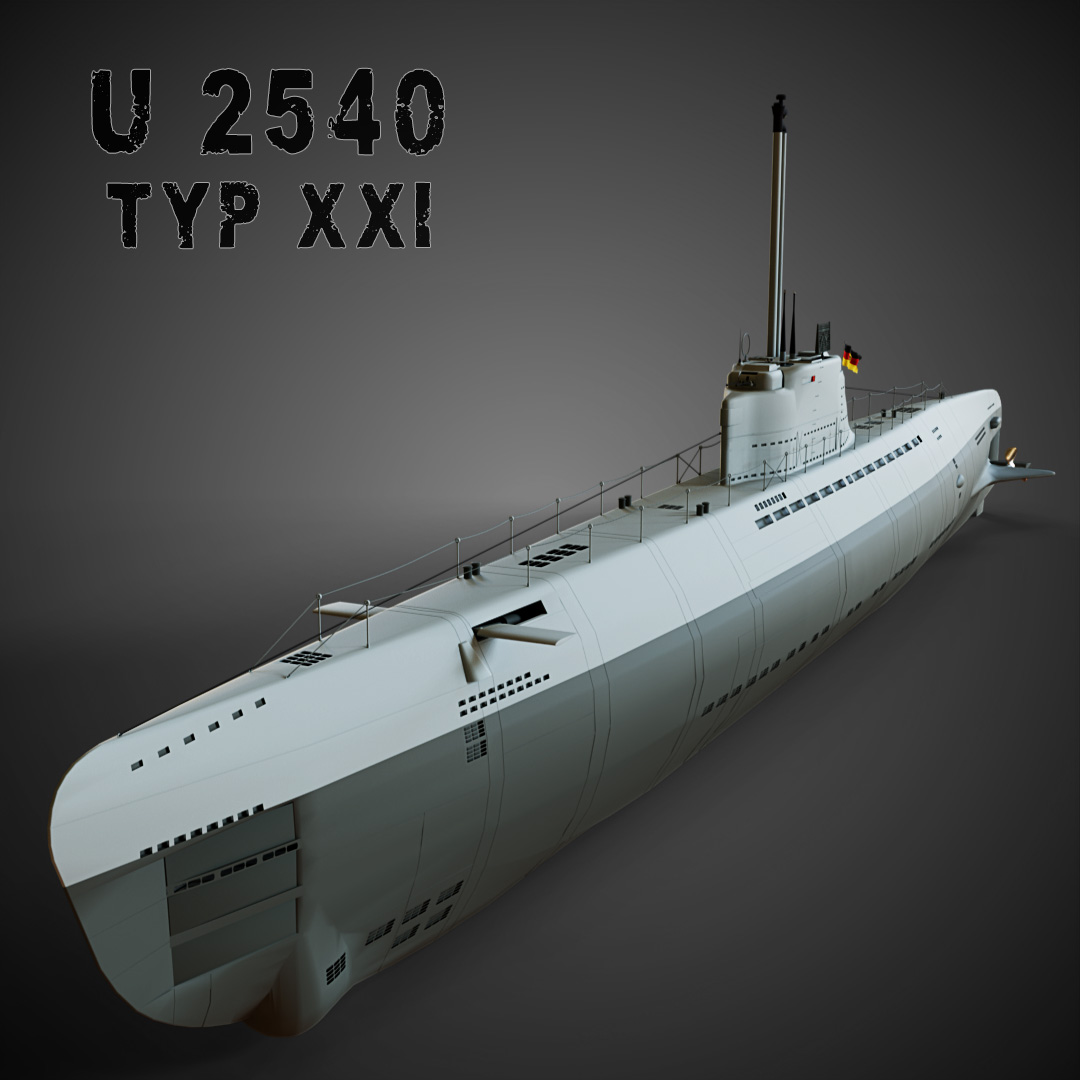 U2540 U-Boot Typ XXI  3D-fame - 3D-Board Content-Shop