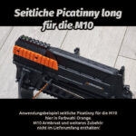 Seitliche Picatinnyschiene für die Steambow Stinger M10 hier in Orange gezeigt.