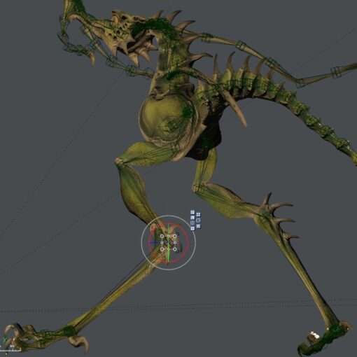 Dragon Hopper 3D-Modell rigging in Vue