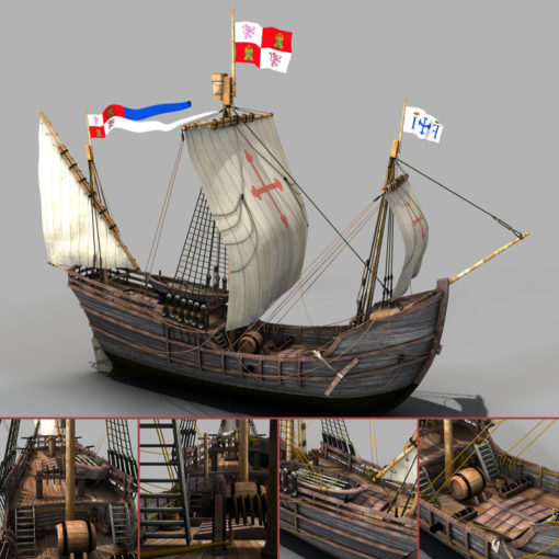 Pinta - Kolumbus Schiff - Columbus Ship - 3D Model
