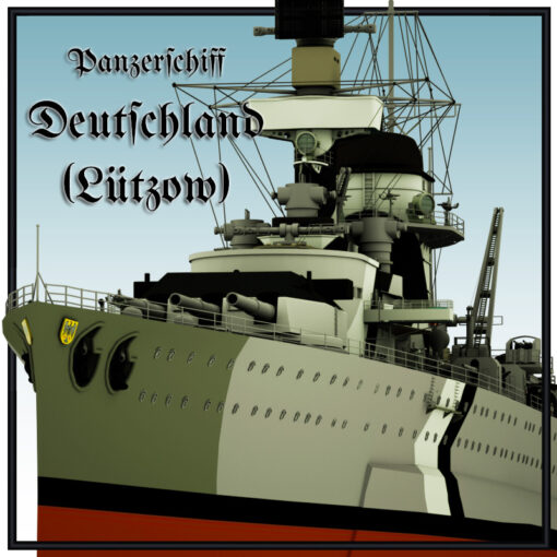 Panzerschiff Deutschland Schwerer Kreuzer Lützow 3D Model