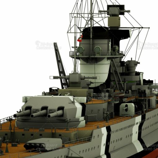 Panzerschiff Deutschland Schwerer Kreuzer Lützow 3D Model