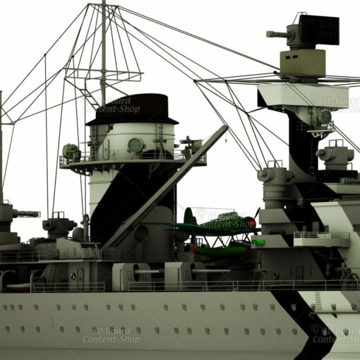 Panzerschiff Deutschland Schwerer Kreuzer Lützow 3D Model