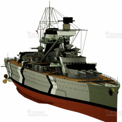 Panzerschiff Deutschland Schwerer Kreuzer Lützow 3D Model