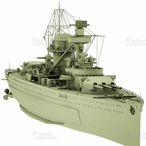 Panzerschiff Deutschland Schwerer Kreuzer Lützow 3D Model