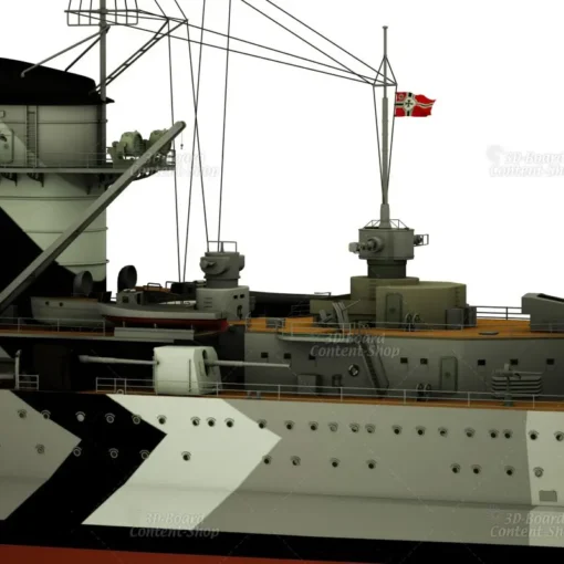 Panzerschiff Deutschland Schwerer Kreuzer Lützow 3D Model