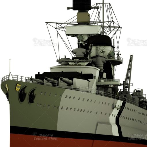 Panzerschiff Deutschland Schwerer Kreuzer Lützow 3D Model
