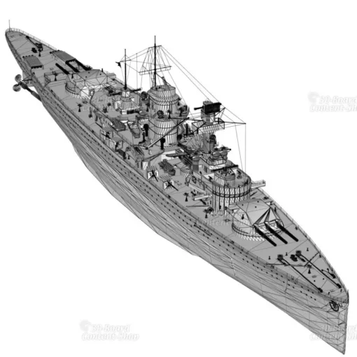 Panzerschiff Deutschland Schwerer Kreuzer Lützow 3D Model