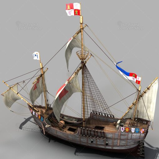 Santa Maria - Kolumbus Flaggschiff - Columbus Flag Ship - 3D Model