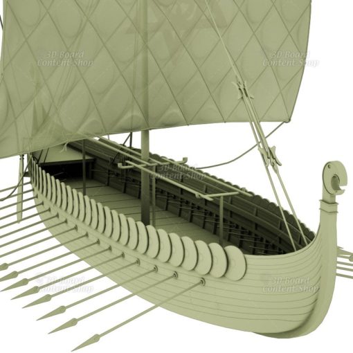 Wikingerschiff Viking-Ship Gokstad-Schiff Langschiff 3D Model